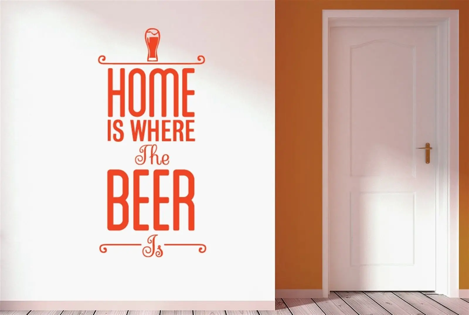 Q012 популярные настенные наклейки с надписью Home Is The Beer на английском языке