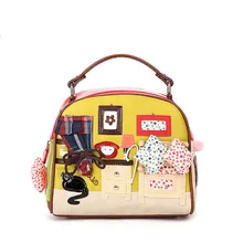 Appliques Cartoon Fashion Women Messenger Bags Handbags Women Famous Brands Shell Leather Shoulder Bags for Girls bolsas T597