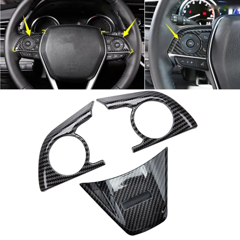 Для автомобиль Toyota Camry углеродного волокна внутренняя крышка рулевого колеса комплекты