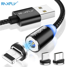 RAXFLY Magnetic Charger USB Cable For iPhone 5 5S Lightning to USB Cable Magnet Charge Micro USB Type C Cable For Huawei P20 Pro