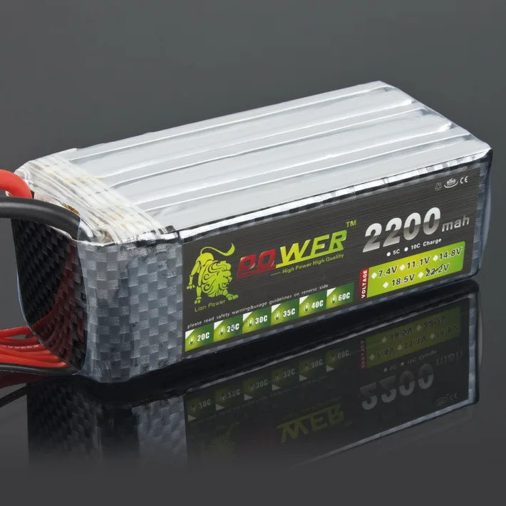 

1 pcs Lion Power Lipo battery 22.2V 2200MAH 25C 6S Max 30C fast charing RC Lipo battery