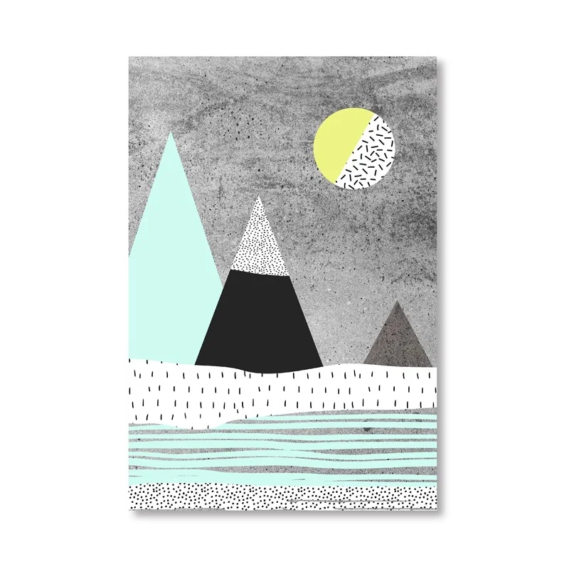 Modern-And-Trendy-Abstract-Poster-Canvas-Painting-Home-Decoration-Geometric-Mountains-And-The-Sun-Art-Print (3)