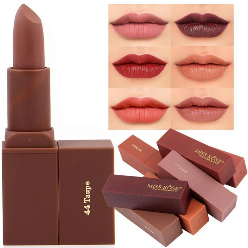 Miss Rose Brand 12 Colors Lips Matte Moisturizing Lipstick