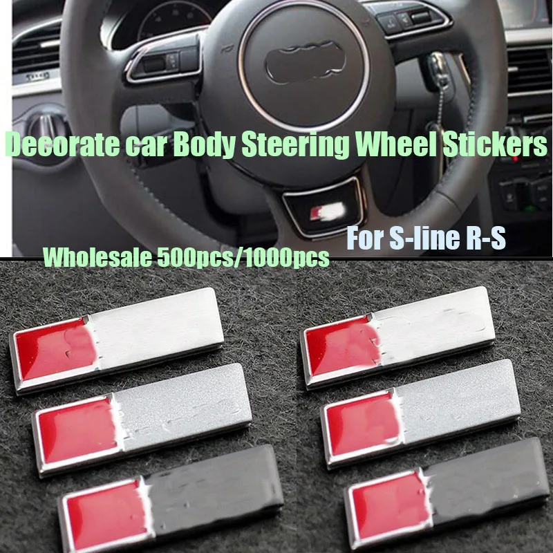 

500pcs/1000pcs Car Steering Wheel Stickers logo for Audi A1/A2/A3/A4/A5 /A6 A7 A8 Q1 Q3 Q5 S R.S Auto Car Emblem Logo badge
