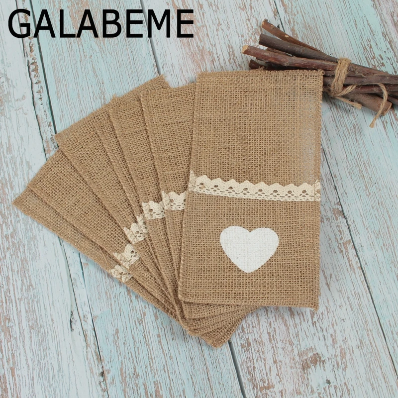 Galabeme 1 штука 21x11 см джутовая Мешковина держатель столовых приборов столовые