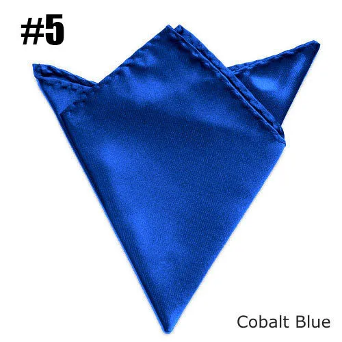 5pcs/Lot Fashion Men Solid Pocket Squares Uniform Satin Handkerchief