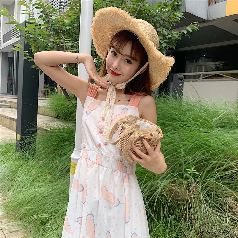 

Boho Casual Vintage Bow Dress Sundresses Women's Lovely Dresses Ins Chic Kawaii Girl Sweet Harajuku Punk Clothes For Women