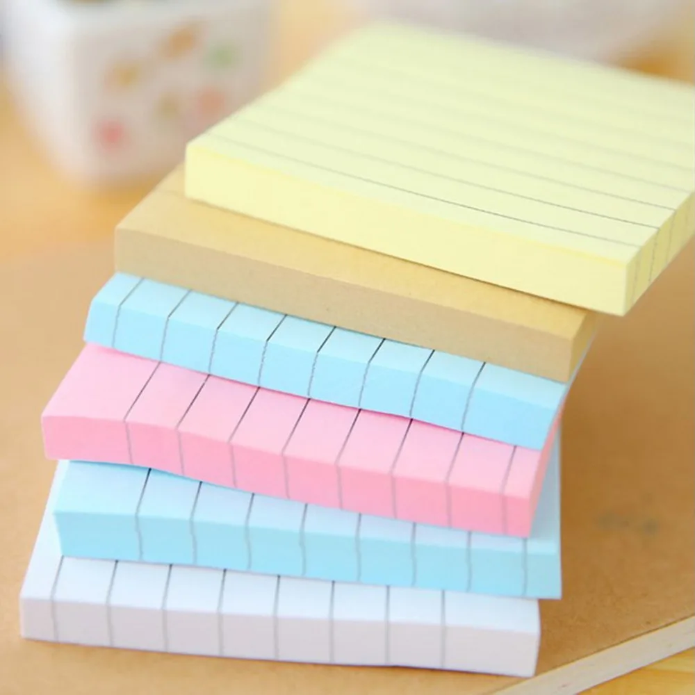 80 Sheets Solid Color Memo Pad Post It Stickers Self-adhesive Sticky Message Notice Notepad School Office Stationery Supplies