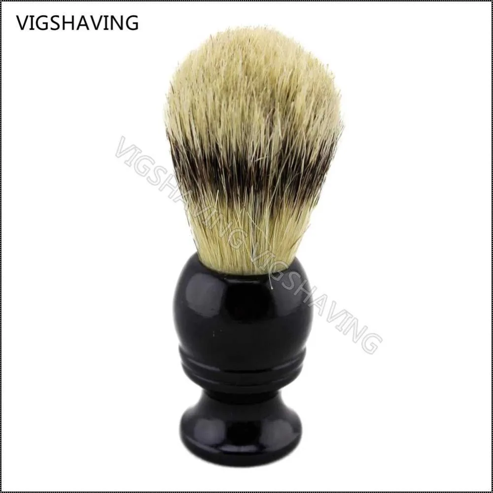 Black wood handle knot 22mm Faux badger color Boar bristle shaving