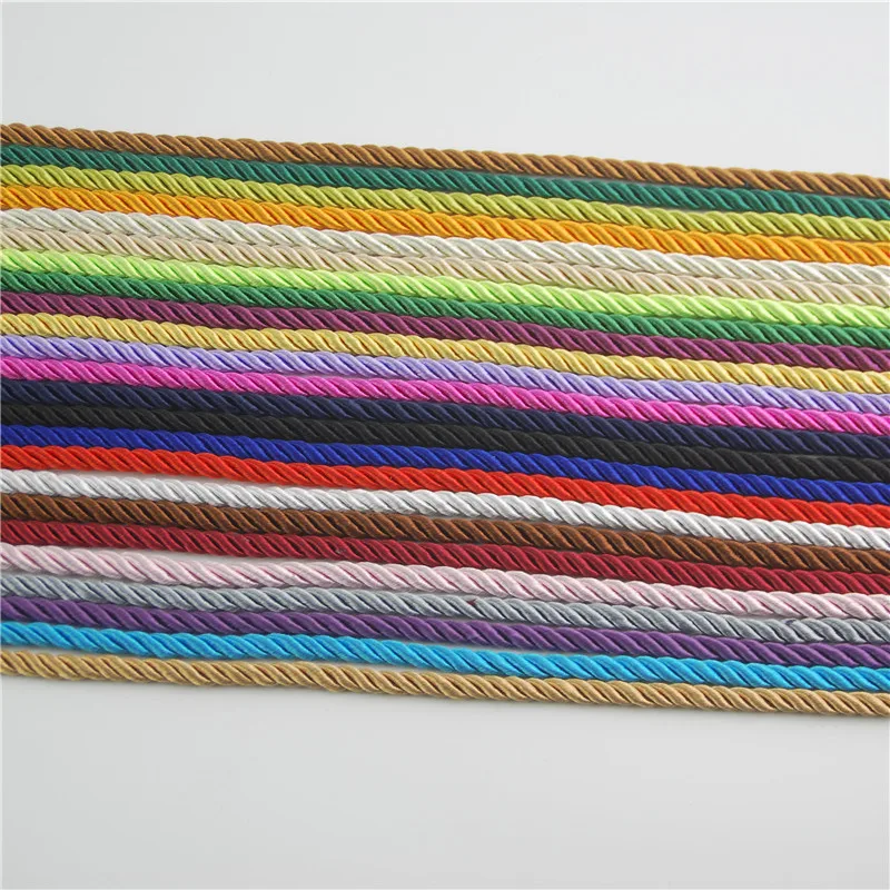 

FASMILEY DIY Cord Jewelry Findings 5mm Braided Rope Multi Solid Color Twisted Thread DIY Accessories String Supplys 1m DS220