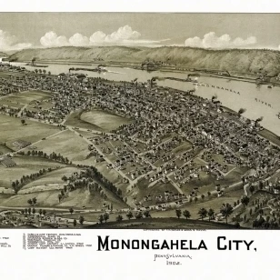 Historic Map of Monongahela City Pennsylvania 1902 Washington County Poster Print (24 x 36)