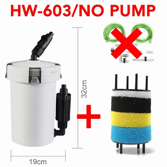 220-240 В 6 Вт 400л/ч Sunsun аквариум ультра-тихий внешний фильтр для канистры аквариум внешняя система фильтрации HW-603B HW-602B - Цвет: HW603-No Pump