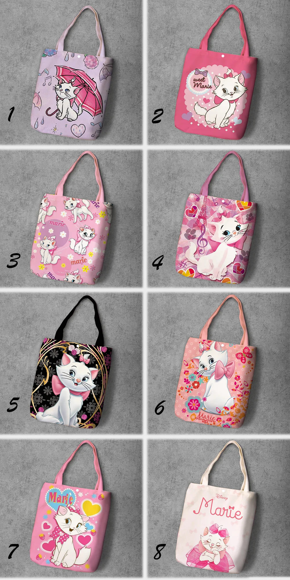 IVYYE Marie Cat Мода Аниме Складная парусиновая сумка для покупок повседневные сумки на плечо индивидуальные сумки-тоут для девушек Новинка