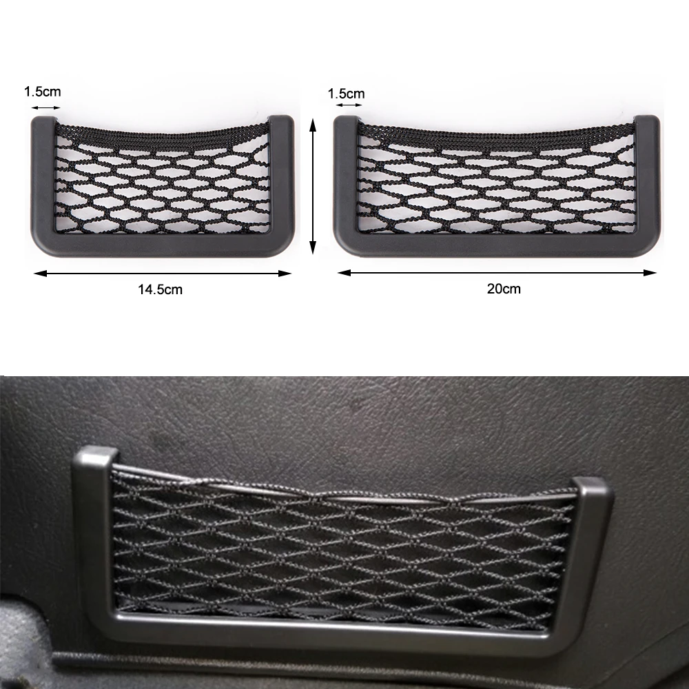 

KAWOSEN Universal Car Seat Side Back Storage Net Bag Phone Holder Pocket Stowing Tidying Storage Accessories Organizer CMNB03