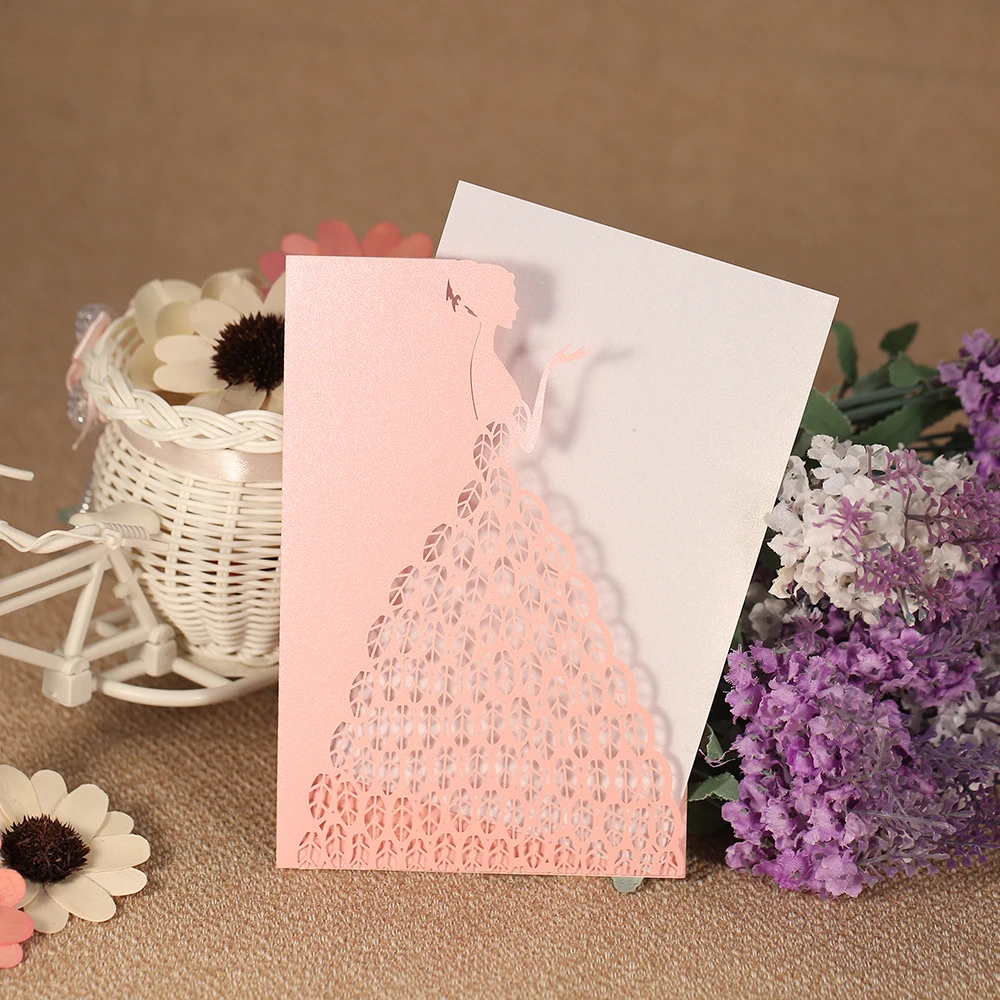 20pcs Laser Cut Wedding Invitation Card Bridal Pattern Wedding Card