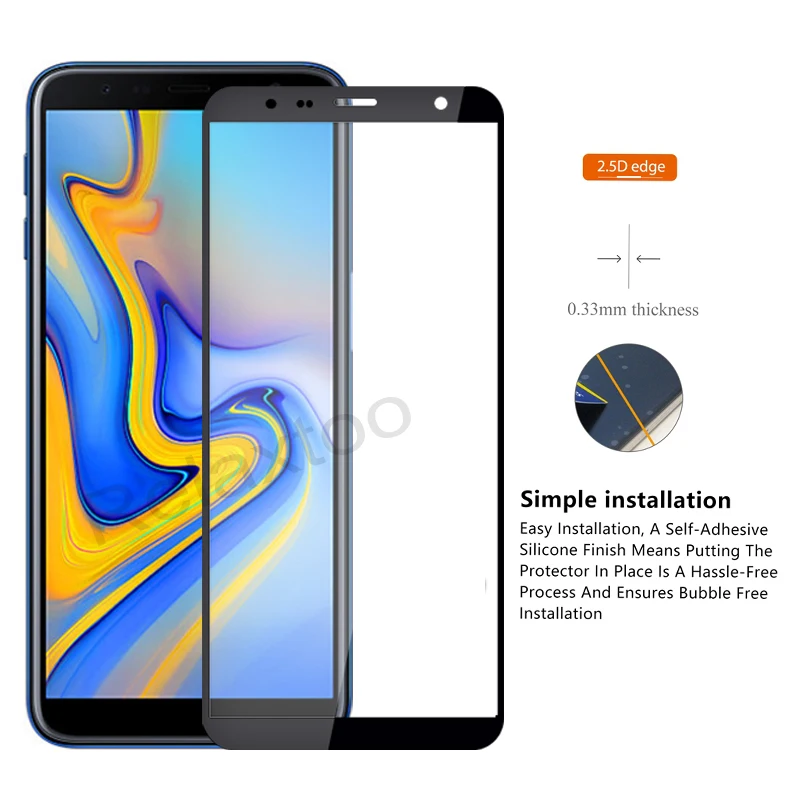 Для samsung j4 Защитное стекло для samsung galaxy j6 plus закаленное стекло sumsung j 4 6 j6plus полное покрытие для телефона