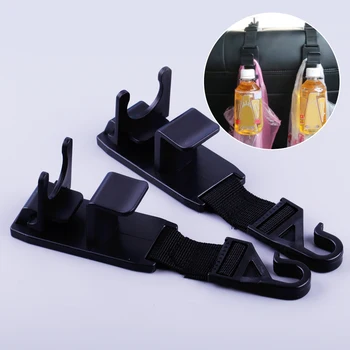 

beler 2pcs Heavy Duty Car Front Back Seat Headrest Hooks Hanger Storage Organizer Magic