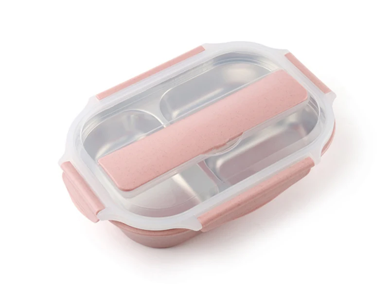 TUUTH 304 Stainless Steel 3 Grids Lunch Box Water Injection Insulation Portable Food Container Box For Kids Picnic Office Worker School B3