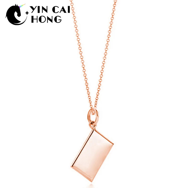

NEW Charm Gift 925 Sterling Silver Rose Gold Money Bag TIFF Attractive Elegance Temperament Necklace World Jewelry
