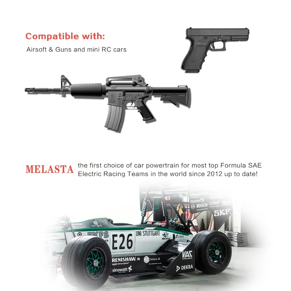 Melasta 7S 2/3A 8 4 в 1600 мАч Stick NIMH Airsoft Аккумулятор для пистолетов пакет с мини разъемом