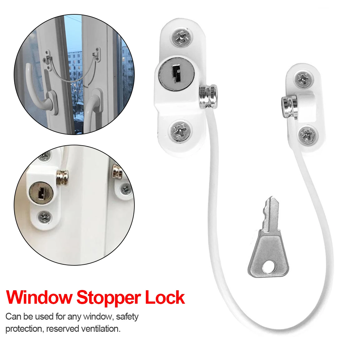 

Door Window Lock Security Cable Lock Door Safety Restrictor Child Room Window And Door Security Restrictor