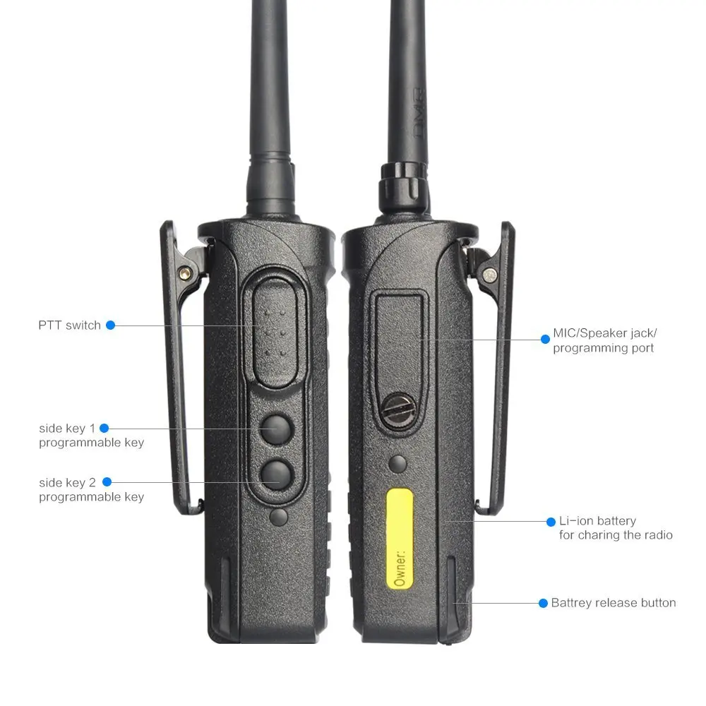 TYT MD398 Цифровой Walkie Talkie DMR 10 Вт передачи Мощность UHF 400-470 мГц Водонепроницаемый IP67 пыле ham двухстороннее Радио переговорные