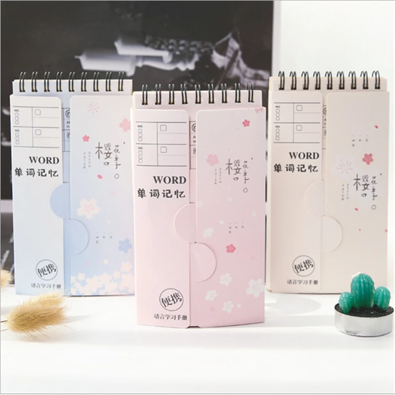 

4pcs/Set Vocabulary Memory Notebook Words Memory Notepad For Student English Study Word Sketchbook Caderno Memo Book Notepad