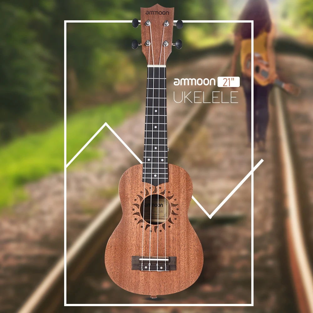 2" Акустическая укулеле Sapele Ukelele 15 Fret 4 струны Гавайская гитара высокого качества струнный музыкальный инструмент