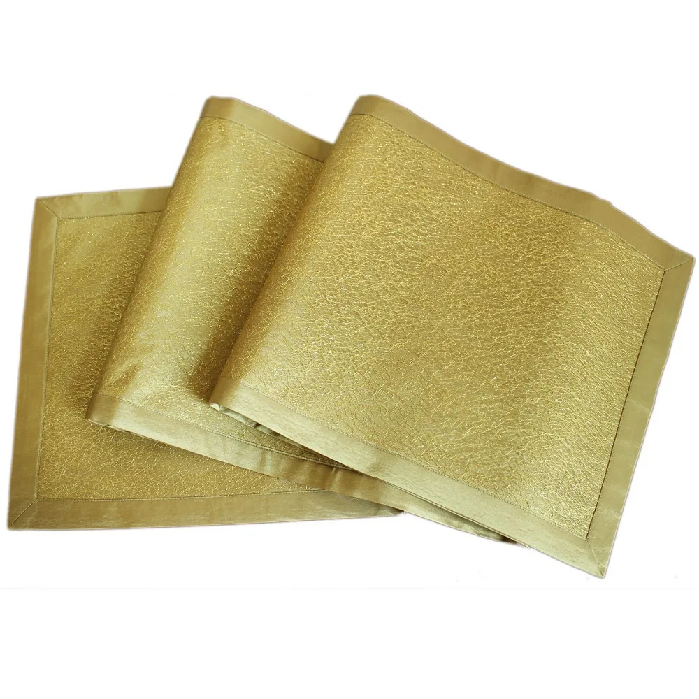 Free Shipping Sparkle Stitch Gold Polyester Table Runner Shiny Runners