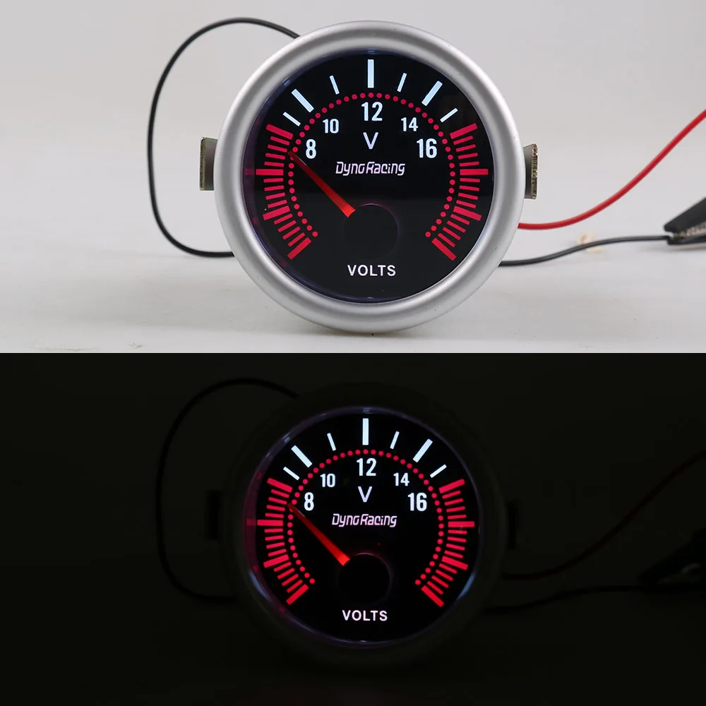 Dynoracing 2 &quot52 мм Универсальный 12 В LED Дым Лен 8 ~ 16 измеритель напряжения