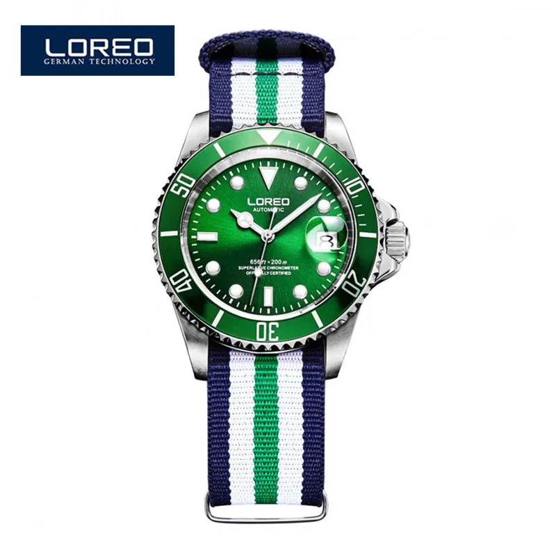 

LOREO Design Men Sports Watches Waterproof 200m Stainless Steel Sapphire Mechanical Men Sport Wristwatches Christmas Gift A11
