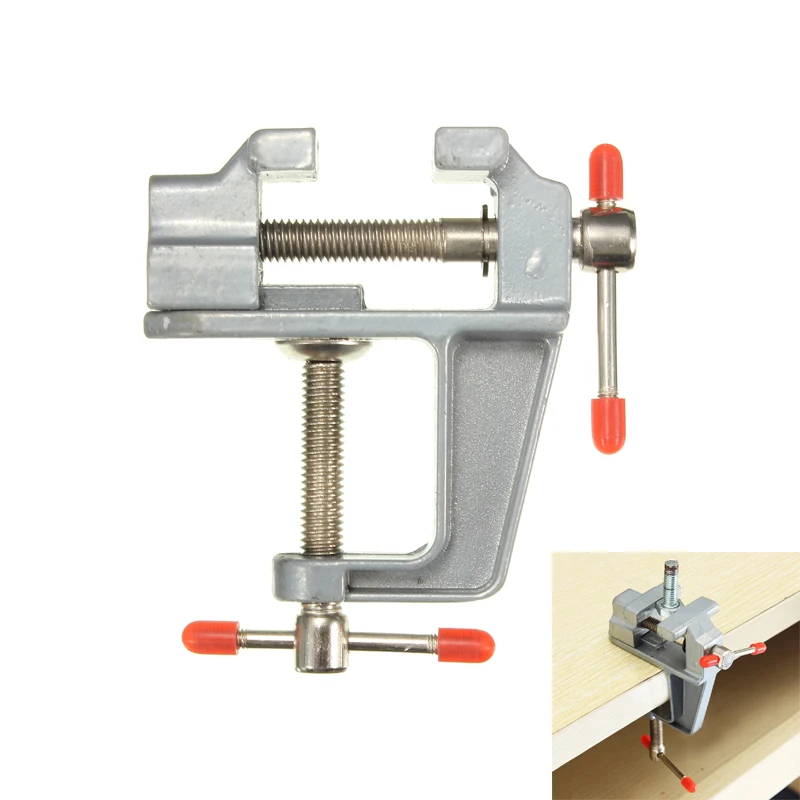 

New Arrival 35mm Aluminum MiniAture Small Jewelers Hobby Clamp On Table Bench Vise Tool Vice