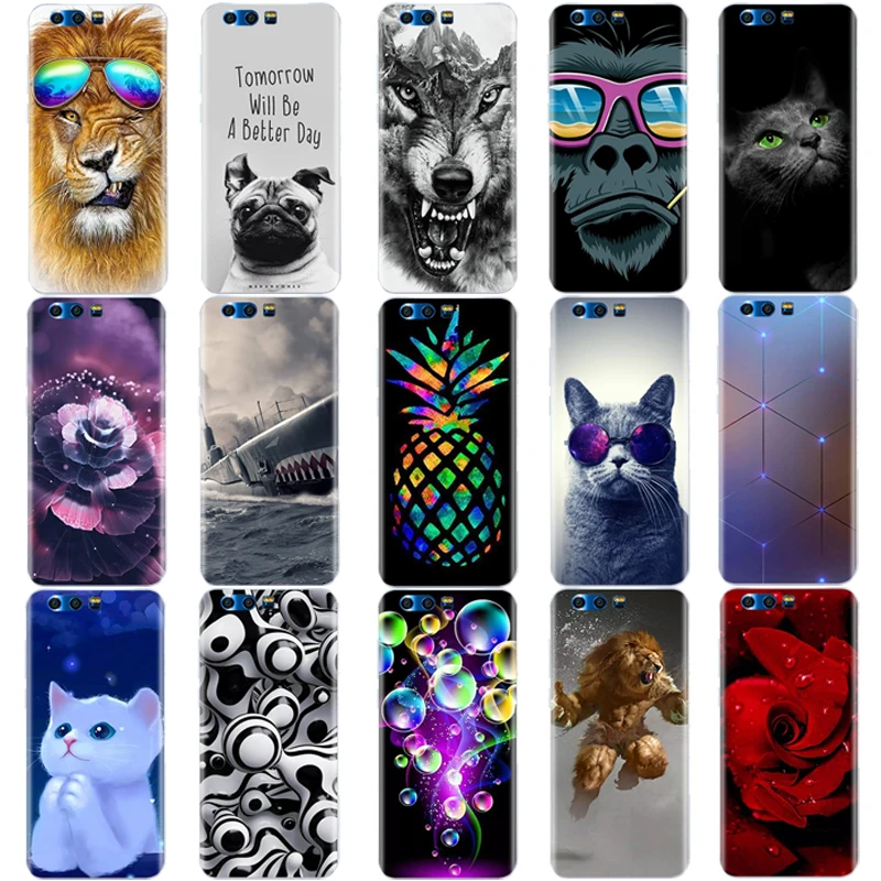 Case For Huawei Honor 9 Soft TPU Silicone Cool full 360 Protective Back Cover for Premium Phone Covers Capas | Мобильные телефоны и