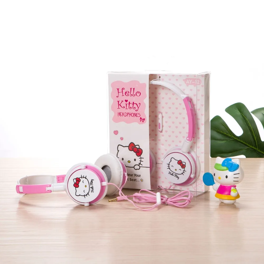 

Cute headphones Hello kitty earphone With Microphone for MP3/MP4/Computer Mobile Phone for iphone samsung xiaomi HTC