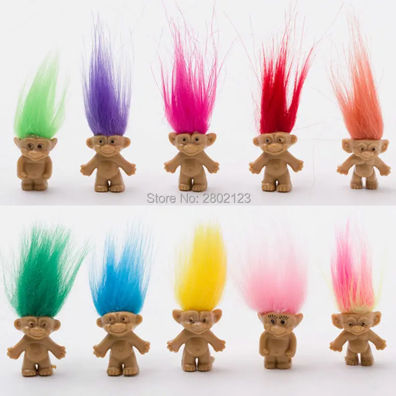 5 teile/los Bunte Haar Troll Puppe Glücklich Liebe Familie Mitglieder