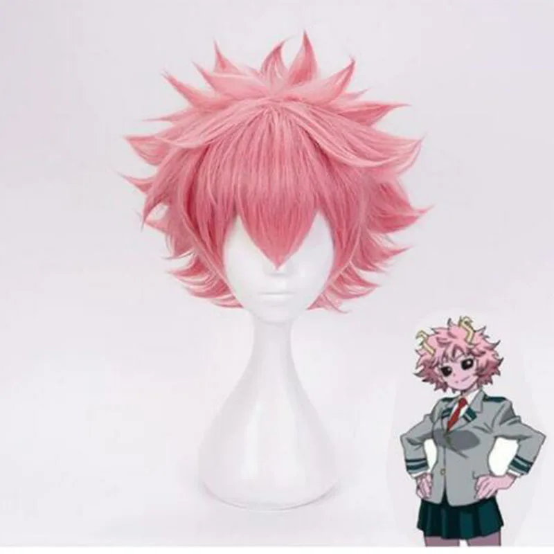 

My Hero Academia Boku no Hero Academia Mina Ashido Cosplay Wig Costume Men Women Short Synthetic Hair Party Role Play Wigs