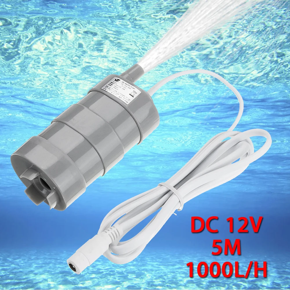 

Mini DC 12V Brushless Water Pump Large Flow Magnetic Submersible Aquarium Water Pump Motor for Pond Garden Fountain Irrigation