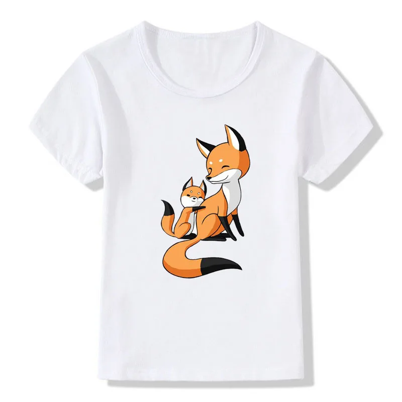 Новая детская футболка с принтом «Русский Фламинго» брендовые летние топы для девочек и мальчиков, футболка с короткими рукавами и рисунком лисы, одежда детская футболка - Цвет: C6