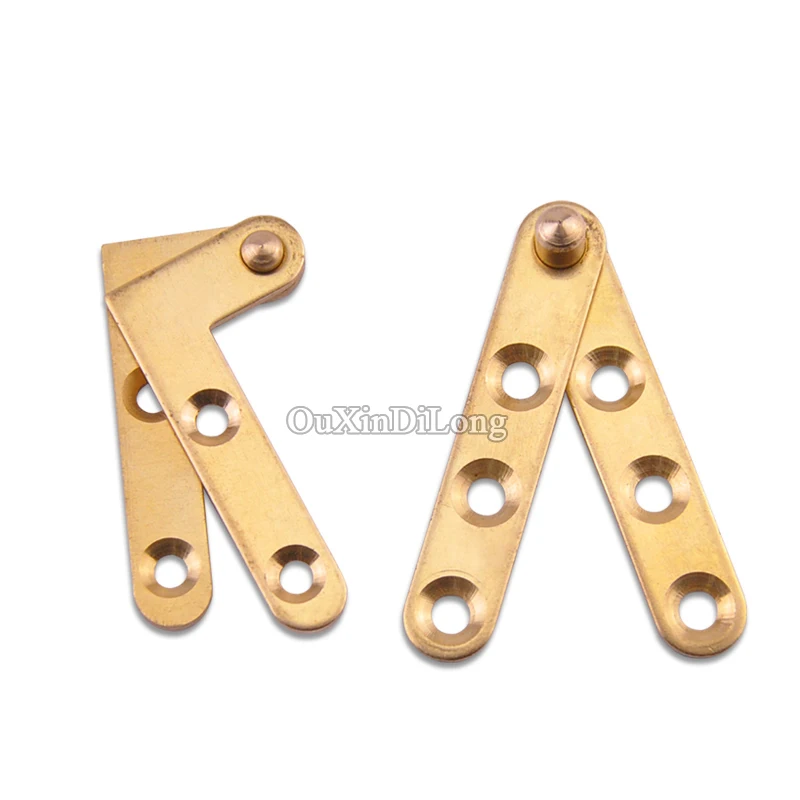 High Quality 10PCS Pure Brass Invisible Door Pivot Hinges 360 Degree Rotating Inset Hidden Door Hinges Install up and down
