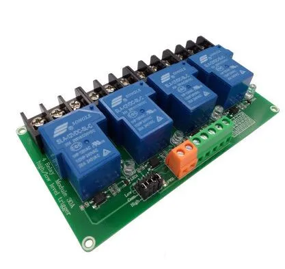 

10PCS four 4 channel relay module 30A with optocoupler isolation 5v supports high and low Triger trigger for Smart home