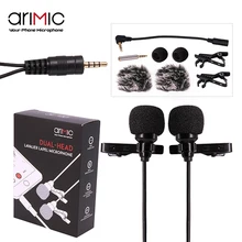 Интервью micropho Arimic двухглавый микрофон для интервью 1,5/6,0 метров для аксессуаров для мобильных телефонов