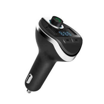 

HEVXM Bluetooth Car Kit Handsfree FM Transmitter Wireless A2DP MP3 Player Support TF Card / U Disk Dual USB 5V 3.4A Car Charger