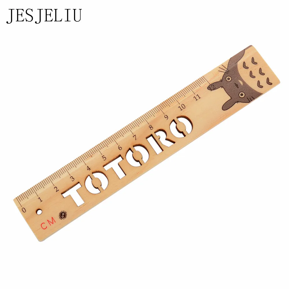 1PCS Novelty Cartoon My Neighbor Totoro Hollow style Wooden Ruler Japan