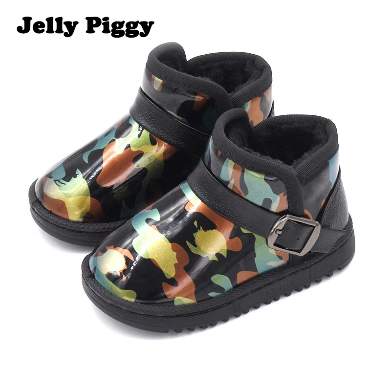

Jelly Piggy Kids Winter Boots 2018 Girl Winter New Children'S Snow Boots Waterproof Boys Boots Camouflage Warm Padded Boots