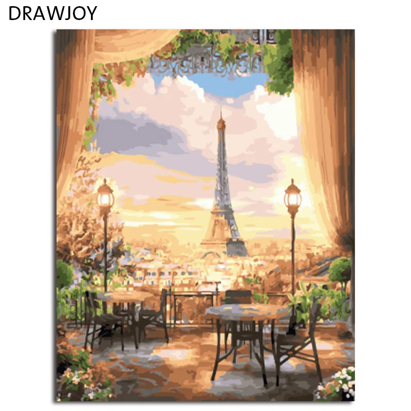 

DRAWJOY Framed Pictures DIY Painting By Numbers Home Decoration For Living Room DIY Digital Canvas Oil Painting