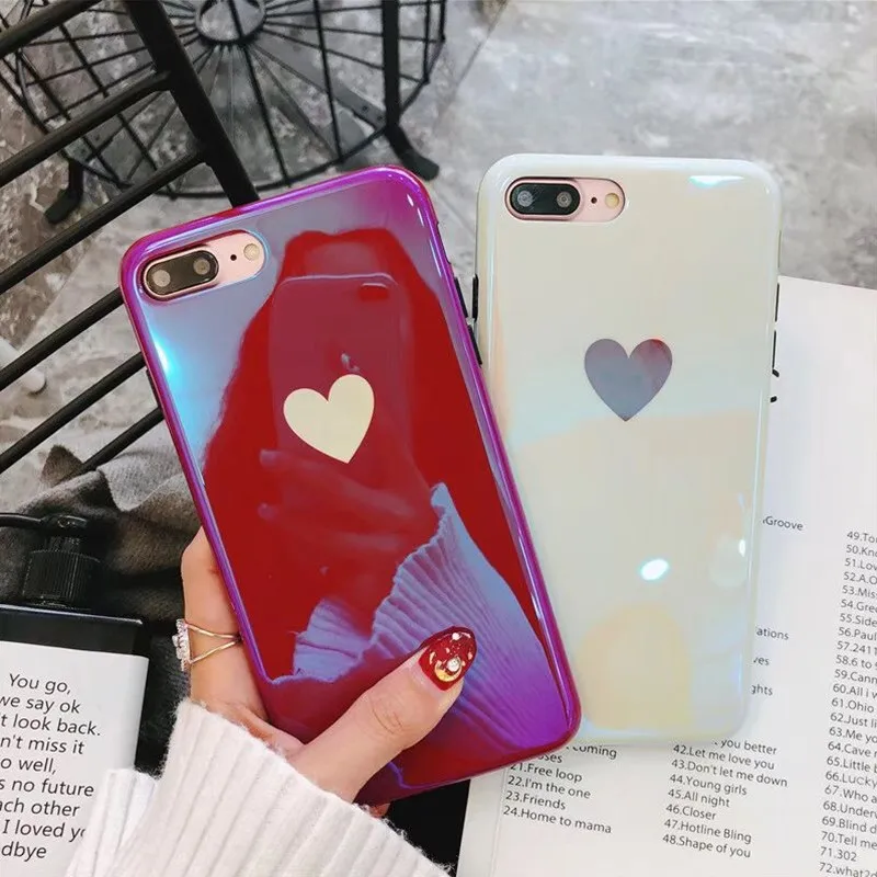 

Blu-ray IMD Phone Case For iPhone XS Max XR X Case Love Heart Protection Soft Silicone Cover For iPhone 6 6s 7 8 Plus Capa