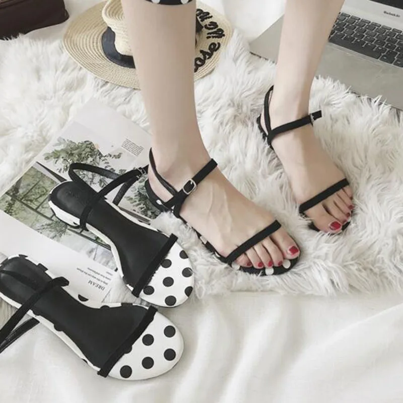 

Women Leather Pointed Toe Sandals Shoes Low Heels Peep Toe Shallow Mouth Rubber Non-slip Breathable Sandals Shoes Size 34-39