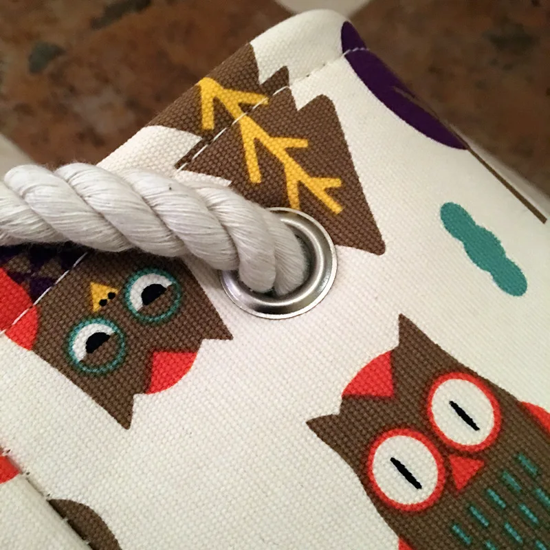 Owl Thicken Linen Canvas Cosmetic Storage Box Desktop Basket Key Toys Clothing Socks Articles Organizer Sundries Container