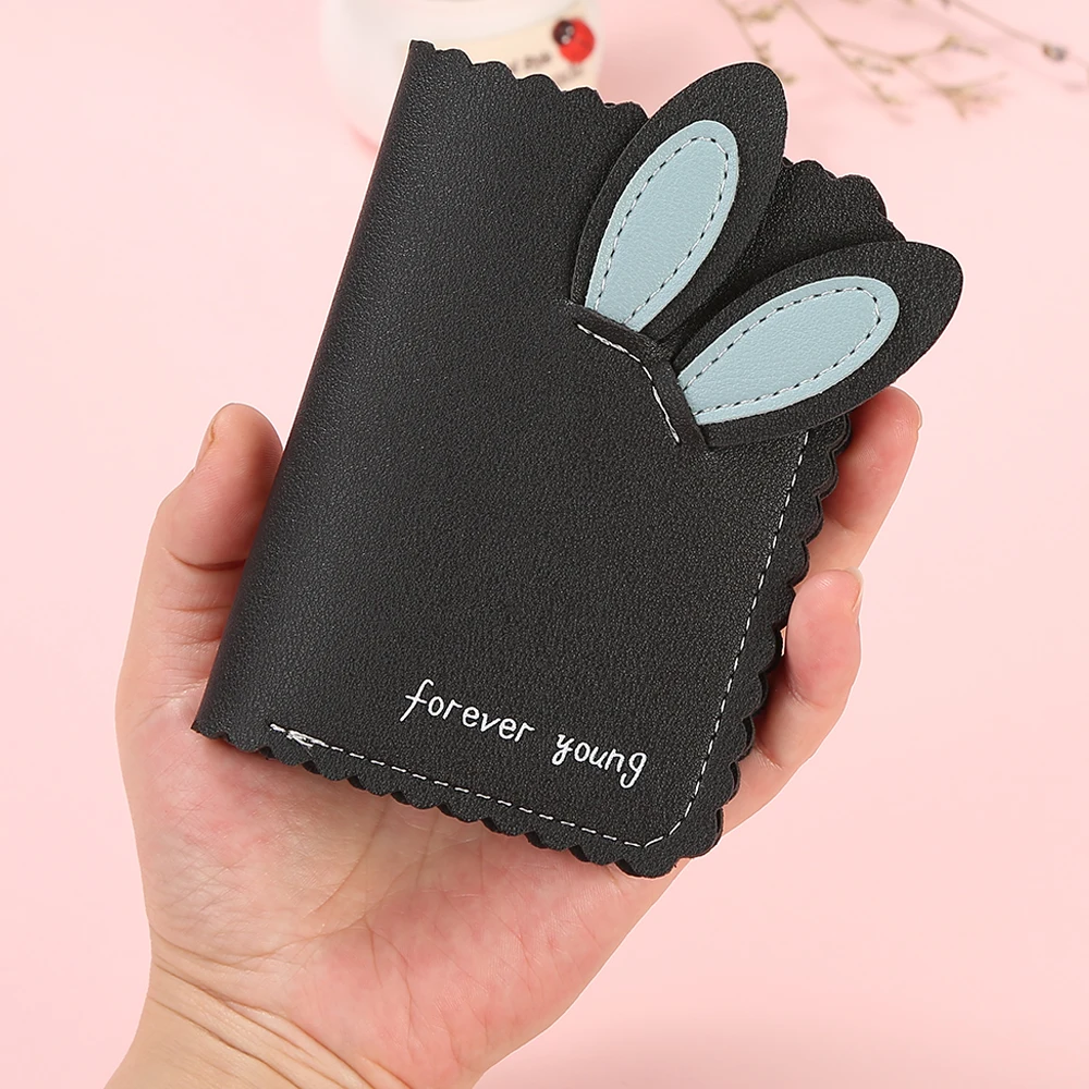 

2019 New Kawaii Women Wallets Lovely Rabbit Card Holder Small Wallet Women's Short Design Purse Girls Wallet Cash Holder