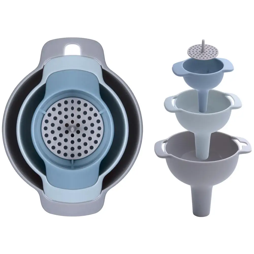 

4Pcs Kitchen Funnel Filter Multifunctional Plastic 4-in-1 Transfer Funnel Filter Hopper Kitchen Cooking Tools Accessories Gadget